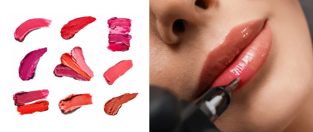 顔全体の血色をよく見せる。唇を、肌色にあったカラーに改善