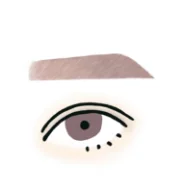 【角なし】眉尻太め眉